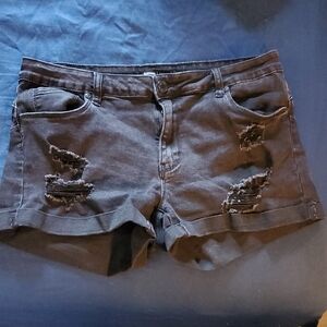 Bluenotes Ripped Black Jean Shorts